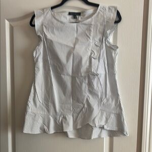 Banana Republic Gray Ruffled Peplum Sleeveless Blouse